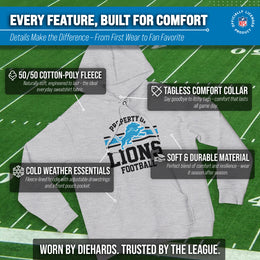 Detroit Lions NFL Adult Property Of Hooded Sweatshirt - Sport Gray
