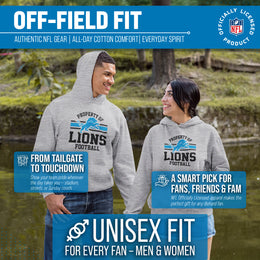 Detroit Lions NFL Adult Property Of Hooded Sweatshirt - Sport Gray