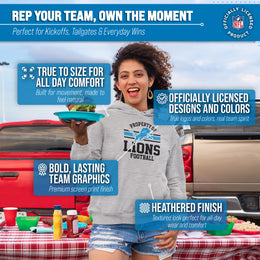 Detroit Lions NFL Adult Property Of Hooded Sweatshirt - Sport Gray