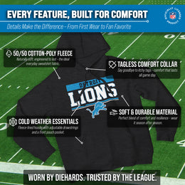 Detroit Lions NFL Adult Gameday Charcoal Hooded Sweatshirt - Charcoal