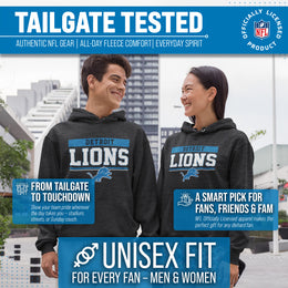 Detroit Lions NFL Adult Gameday Charcoal Hooded Sweatshirt - Charcoal