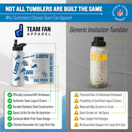 Detroit Lions NFL 34Oz Native Quencher Water Bottle - White