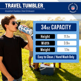 Detroit Lions NFL 34Oz Native Quencher Water Bottle - White