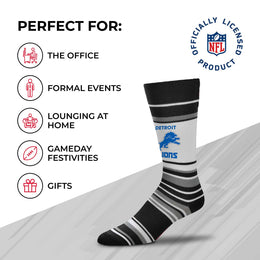 Detroit Lions NFL Adult Striped Dress Socks - Black