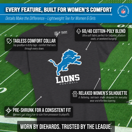 Detroit Lions Women's NFL Ultimate Fan Logo Short Sleeve T-Shirt - Black