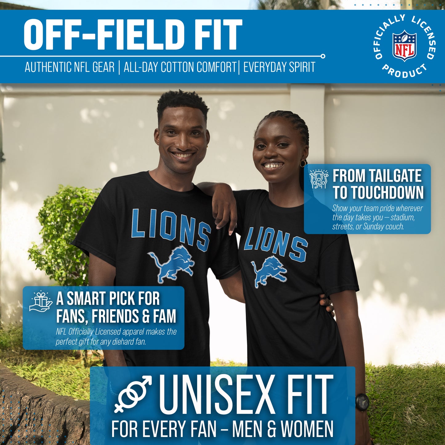 Detroit Lions NFL Home Team Tee - Black