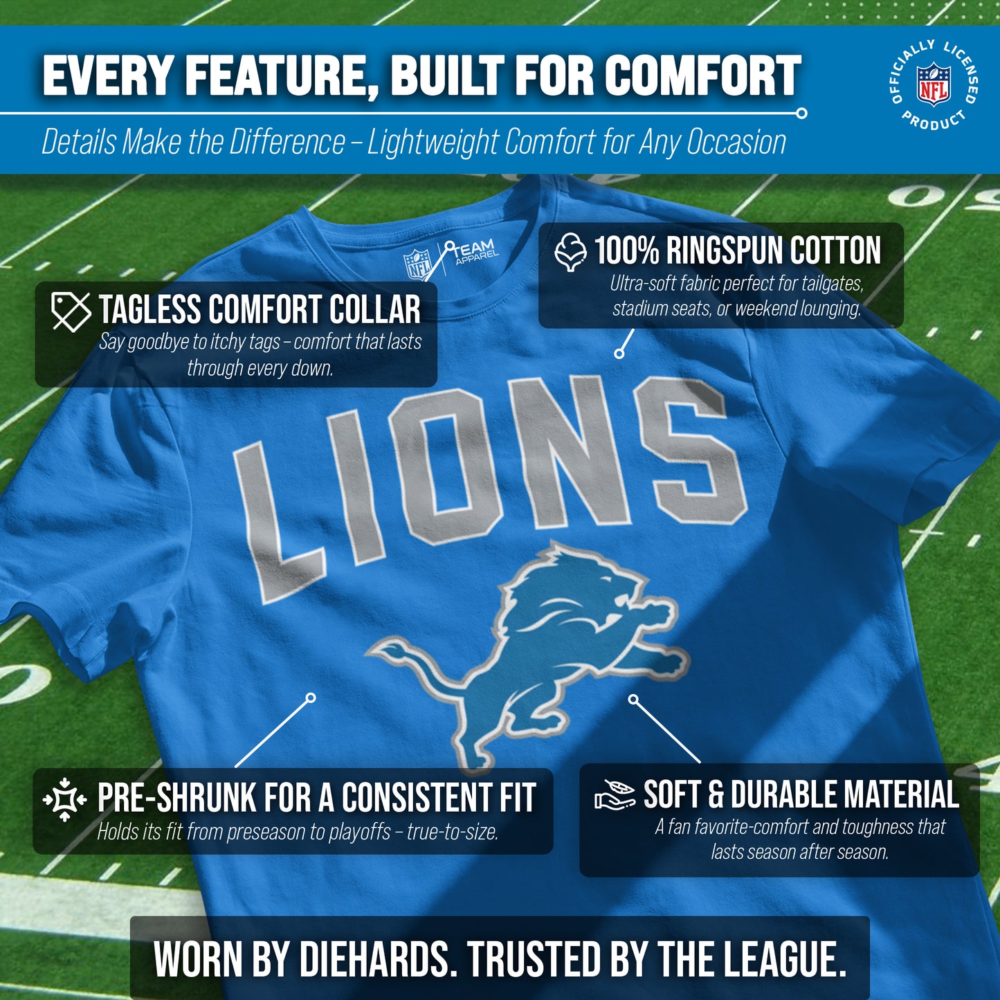 Detroit Lions NFL Home Team Tee - Royal