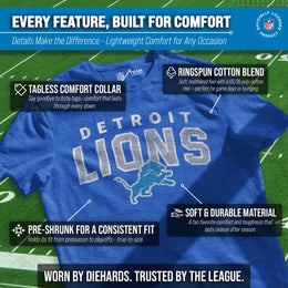 Detroit Lions NFL Starting Fresh Short Sleeve Heather T-Shirt - Royal