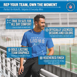 Detroit Lions NFL Starting Fresh Short Sleeve Heather T-Shirt - Royal
