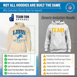 Detroit Lions Ladies NFL Starstruck Fleece Pullover Hooded Sweatshirt - Cream