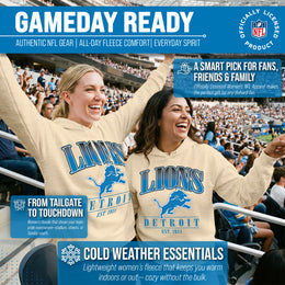 Detroit Lions Ladies NFL Starstruck Fleece Pullover Hooded Sweatshirt - Cream