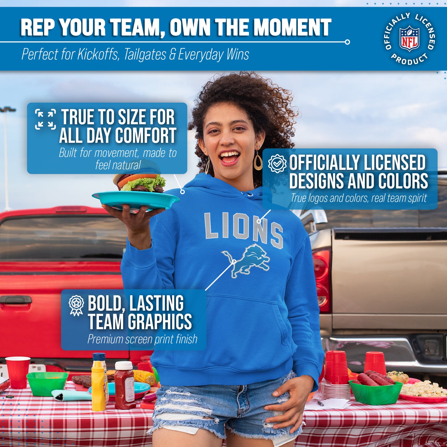 Detroit Lions NFL Home Team Hoodie - Royal