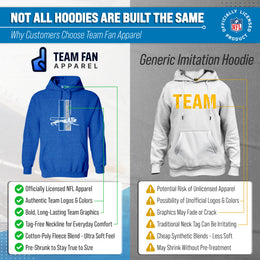 Detroit Lions NFL Adult Unisex Modern Throwback Ultra Soft Fleece Hooded Sweatshirt - Royal