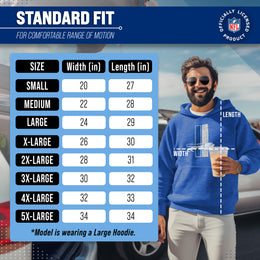 Detroit Lions NFL Adult Unisex Modern Throwback Ultra Soft Fleece Hooded Sweatshirt - Royal