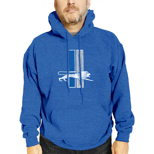 Detroit Lions NFL Adult Unisex Modern Throwback Ultra Soft Fleece Hooded Sweatshirt - Royal