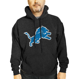 Detroit Lions NFL Adult Unisex Modern Throwback Ultra Soft Fleece Hooded Sweatshirt - Black Heather