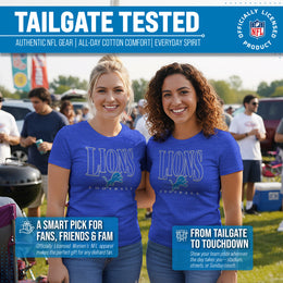 Detroit Lions NFL Womens Overtime Blueprint Tag-Less T-Shirt - Royal