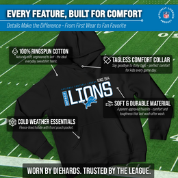Detroit Lions NFL Youth Modern Endzone Football Fleece Hooded Sweatshirt - Black