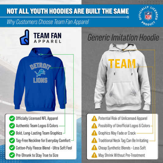Detroit Lions NFL Youth Gameday Hooded Sweatshirt - Royal