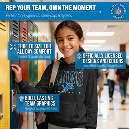 Detroit Lions NFL Youth Overtime Blueprint Football Fleece Hooded Sweatshirt - Black