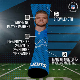 Detroit Lions NFL Youth Roster Player Crew Socks - Blue