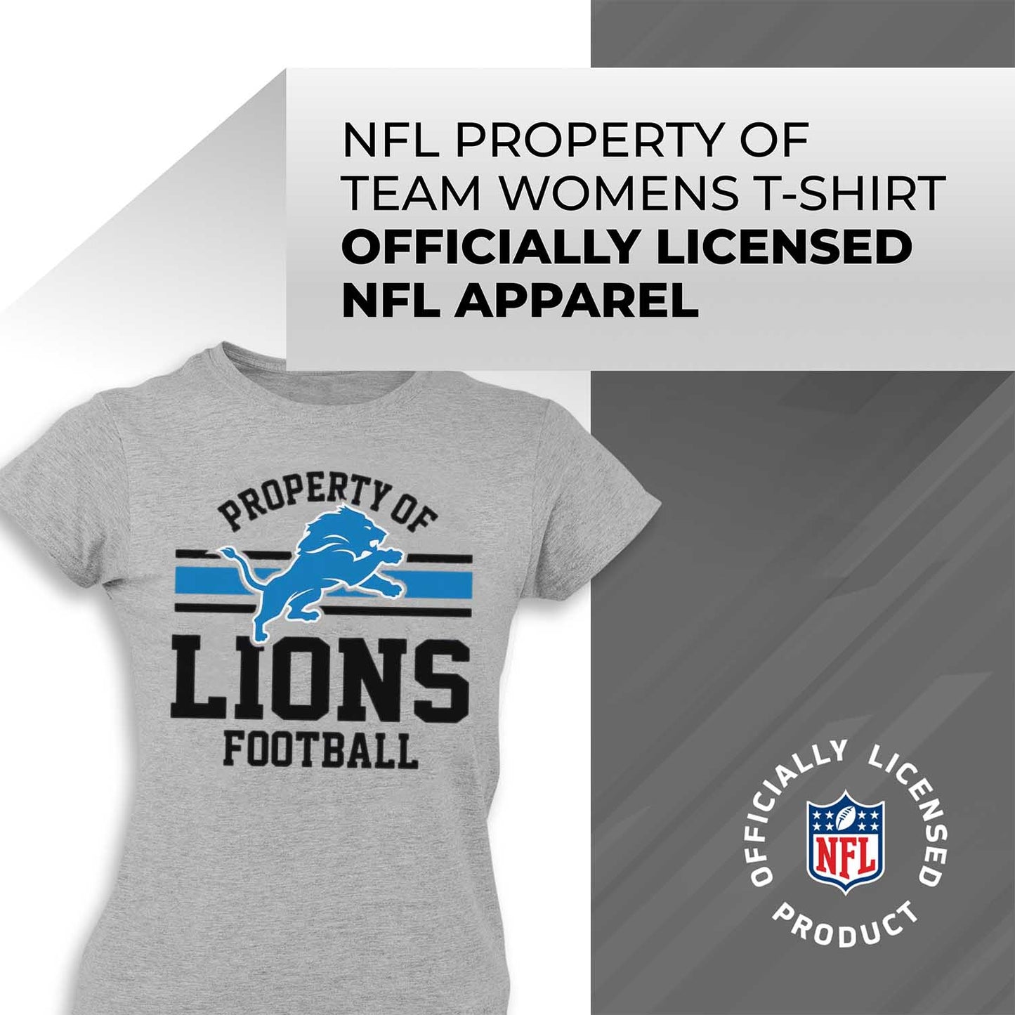 Detroit Lions NFL Women's Property Of Lightweight Plus Size T-Shirt - Sport Gray