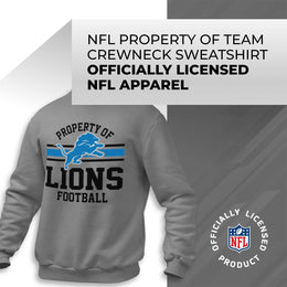 Detroit Lions NFL Adult Property Of Crewneck Fleece Sweatshirt - Sport Gray