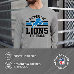 Detroit Lions NFL Adult Property Of Long SleeveT Shirt - Sport Gray