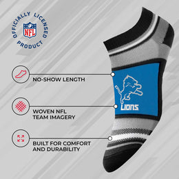 Detroit Lions NFL Adult Marquis Addition No Show Socks - Blue
