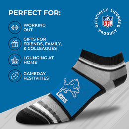 Detroit Lions NFL Adult Marquis Addition No Show Socks - Blue