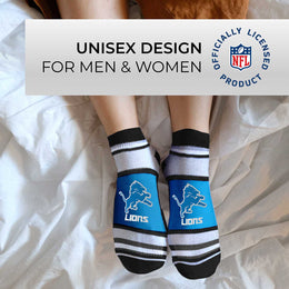 Detroit Lions NFL Adult Marquis Addition No Show Socks - Blue