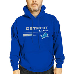 Detroit Lions Adult NFL Speed Stat Sheet Fleece Hooded Sweatshirt - Royal