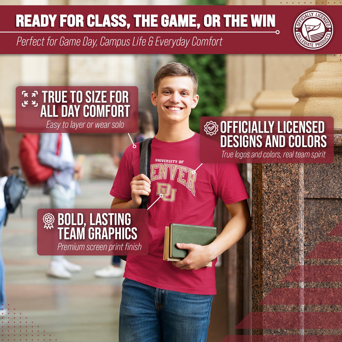 Denver Pioneers NCAA Adult Gameday Cotton T-Shirt - Maroon