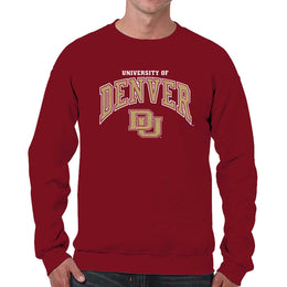 Denver Pioneers Adult Arch & Logo Soft Style Gameday Crewneck Sweatshirt - Maroon