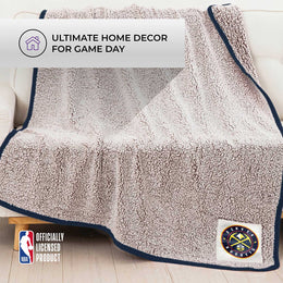 Denver Nuggets NBA Silk Touch Sherpa Throw Blanket - Blue