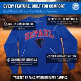 DePaul Blue Demons Adult Arch & Logo Soft Style Gameday Crewneck Sweatshirt - Royal