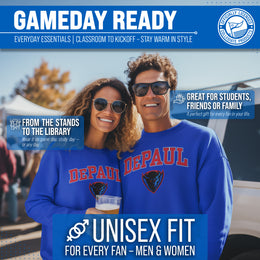 DePaul Blue Demons Adult Arch & Logo Soft Style Gameday Crewneck Sweatshirt - Royal