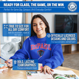 DePaul Blue Demons Adult Arch & Logo Soft Style Gameday Crewneck Sweatshirt - Royal