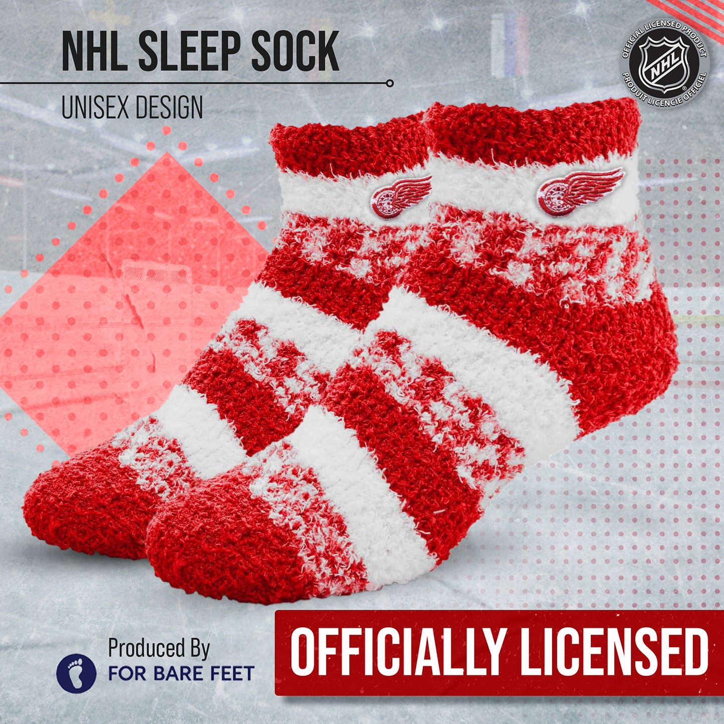 Detroit Red Wings NHL Unisex Cozy Sleep Socks - Red