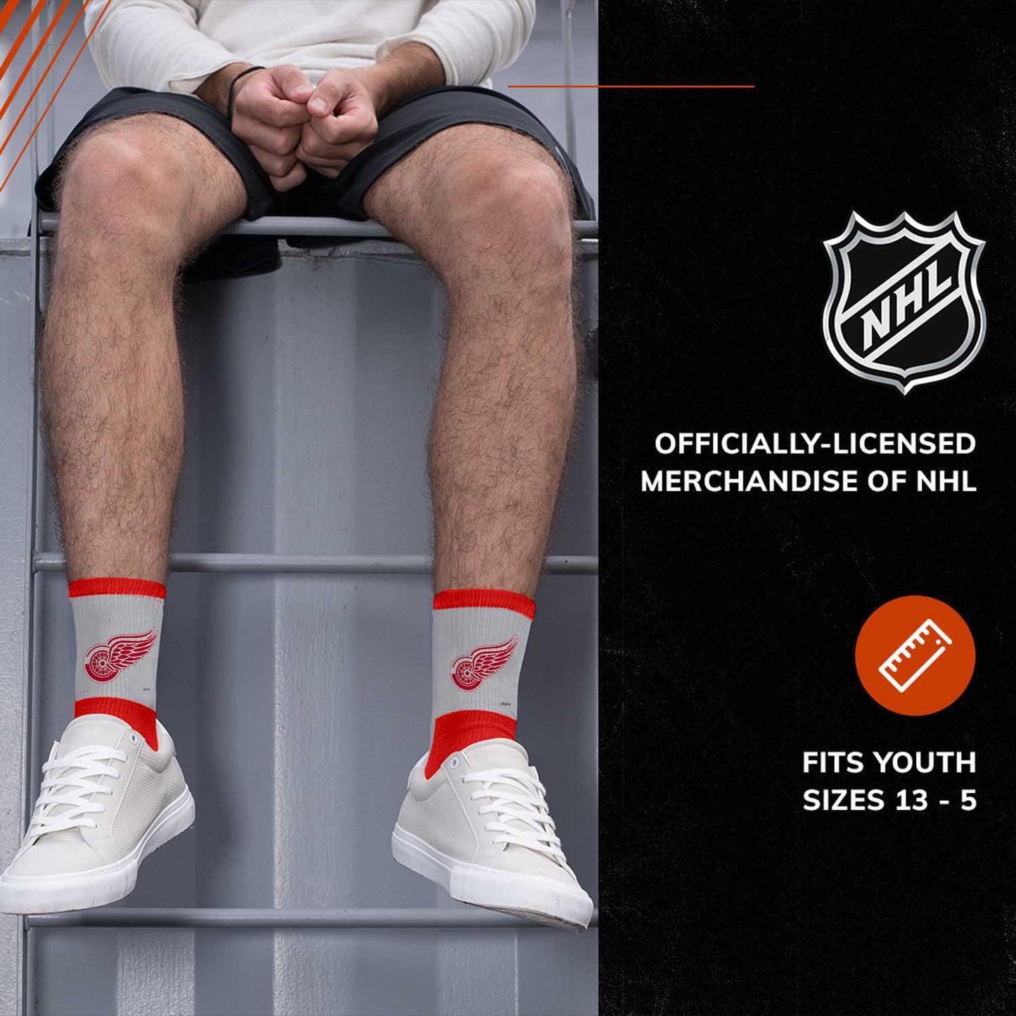 Detroit Red Wings NHL Youth Surge Socks - Red