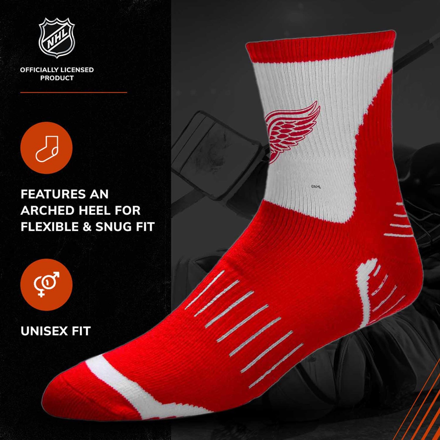 Detroit Red Wings NHL Youth Surge Socks - Red