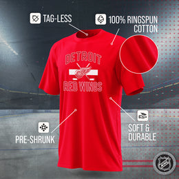 Detroit Red Wings NHL Adult Faceoff Tag-Less T-Shirt - Red