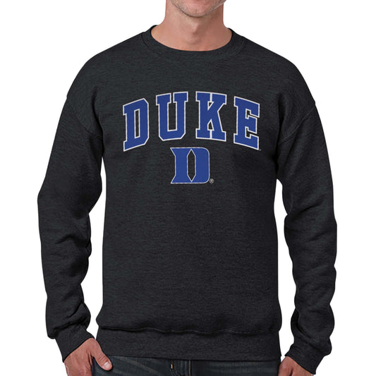 Duke Blue Devils Adult Arch & Logo Soft Style Gameday Crewneck Sweatshirt - Black Heather