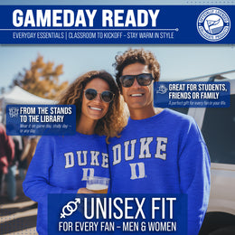 Duke Blue Devils Adult Arch & Logo Soft Style Gameday Crewneck Sweatshirt - Royal Heather