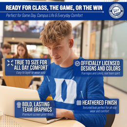 Duke Blue Devils NCAA MVP Adult Long-Sleeve Shirt - Royal Heather