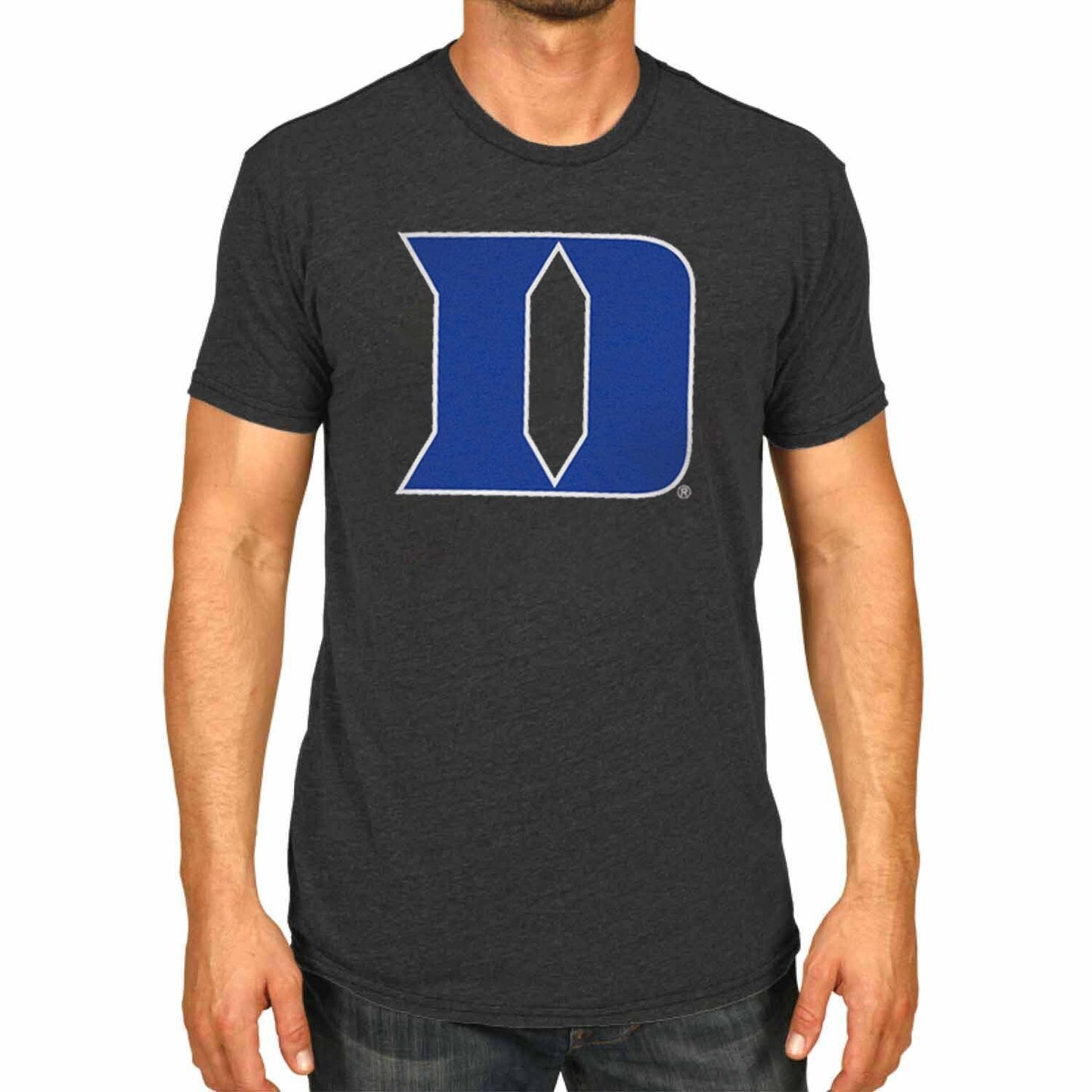 Duke Blue Devils Adult MVP Heathered Cotton Blend T-Shirt - Black Heather