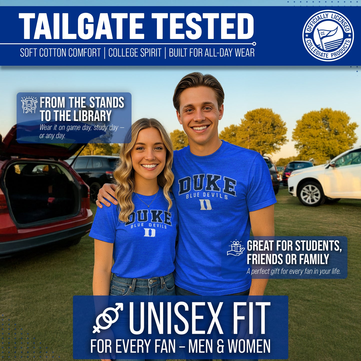 Duke Blue Devils NCAA Adult Unisex Starting Fresh T-Shirt - Royal Heather