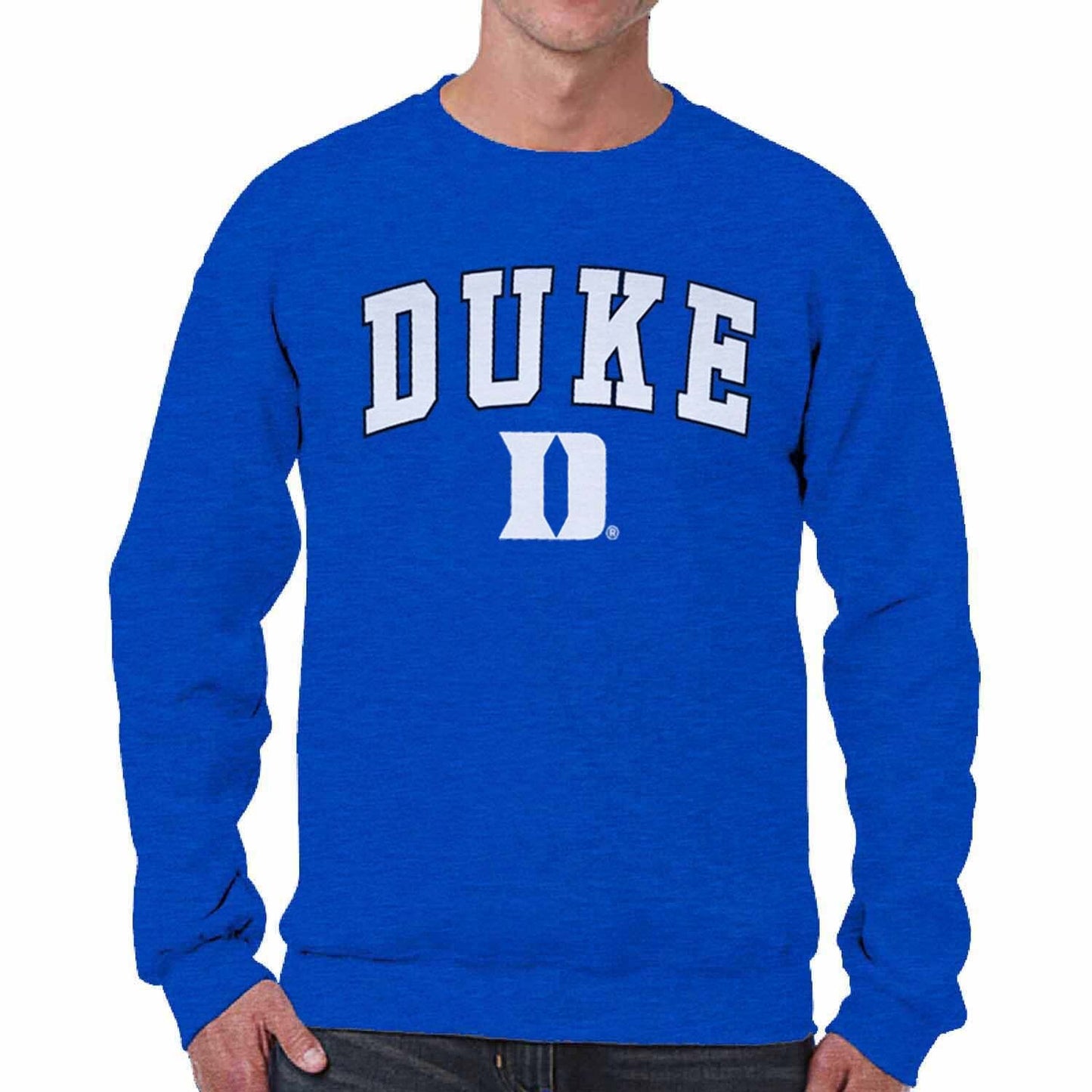 Duke Blue Devils Adult Arch & Logo Soft Style Gameday Crewneck Sweatshirt - Royal Heather