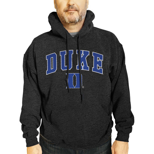 Duke Blue Devils Adult Arch & Logo Soft Style Gameday Hooded Sweatshirt - Black Heather