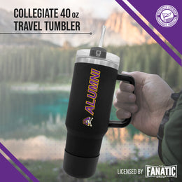 East Carolina Pirates Collegiate 40oz Stainless Steel Travel Tumbler with Handle for Alumni - Black